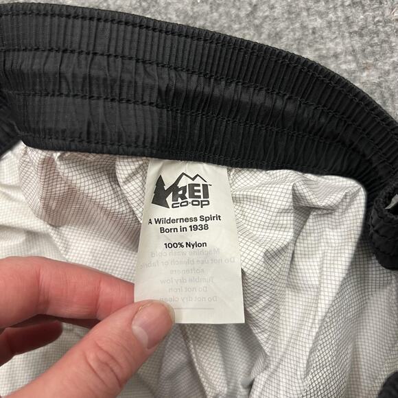 REI Co-op Pants Mens Medium Short Black Rain Nylon Ripstop Water Resistant Shell - Picture 8 of 14